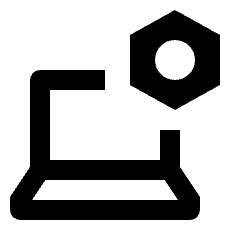 Laptop Setting Bolt Icon from Outlined Line - Streamline Material Set