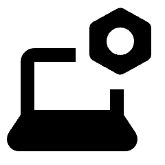 Laptop Setting Bolt Fill Icon from Rounded Fill - Material Pro Set