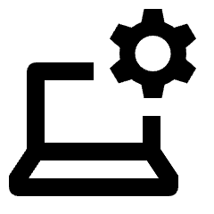 Laptop Setting Gear Icon from Outlined Line - Streamline Material Set