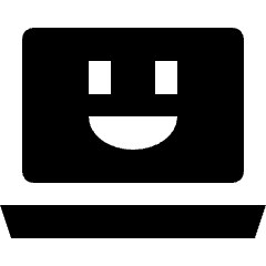 Laptop Smiley Icon from Nova Solid Set