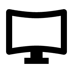 Monitor Curved Icon from Outlined Line - Streamline Material Set
