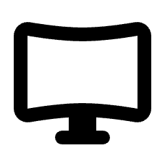 Monitor Curved Icon from Rounded Line - Streamline Material Set