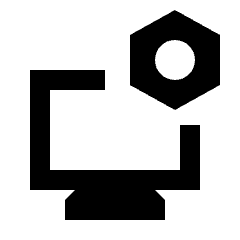 Monitor Setting Bolt Icon from Sharp Line - Streamline Material Set