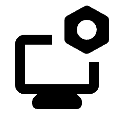 Monitor Setting Bolt Fill Icon from Rounded Fill - Streamline Material Set