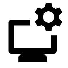 Monitor Setting Gear Icon from Outlined Line - Streamline Material Set