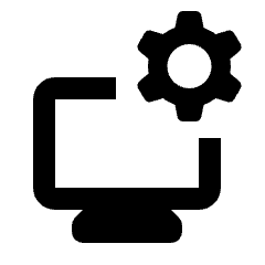 Monitor Setting Gear Fill Icon from Rounded Fill - Material Pro Set