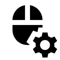 Mouse Setting Gear Fill Icon from Sharp Fill - Streamline Material Set
