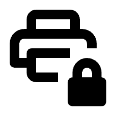 Print Lock Icon from Rounded Line - Material Pro Set