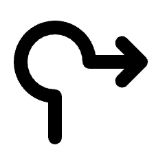 Roundabout Right Icon from Rounded Line - Streamline Material Set