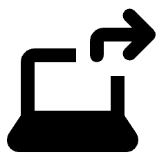 Screen Share Laptop Fill Icon from Rounded Fill - Streamline Material Set