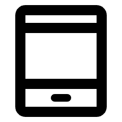 Tablet Android Icon from Rounded Line - Streamline Material Set