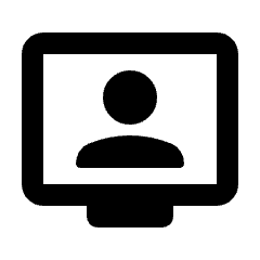 Tv Signin Icon from Rounded Line - Streamline Material Set