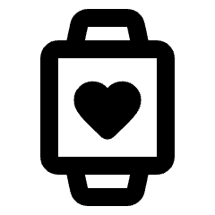 Watch Heartrate Alt Icon from Rounded Line - Streamline Material Set