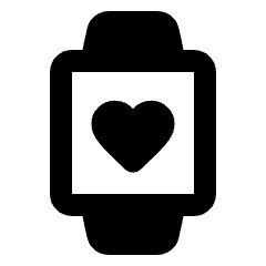 Watch Heartrate Alt Fill Icon from Rounded Fill - Streamline Material Set