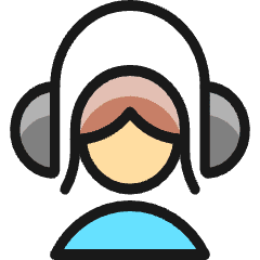 Headphones Woman Icon from Ultimate Colors Set
