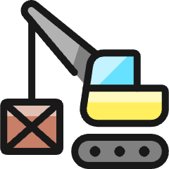 Heavy Equipment Lift Hook Box Icon from Ultimate Colors Set