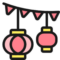 History Chinese Lantern Icon from Ultimate Colors Set