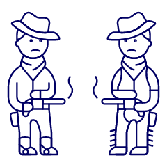 Cowboy Duel Illustration from UX Line Set