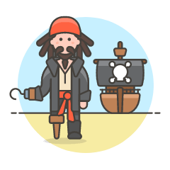 Sailing Ship Pirate 1 Illustration from UX Colors Set