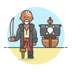 Sailing Ship Pirate 3 Illustration from UX Colors Set