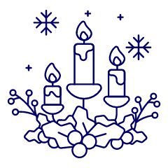 Candle Crhristmas Illustration from UX Line Set