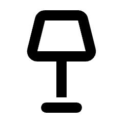 Floor Lamp Icon from Rounded Line - Streamline Material Set