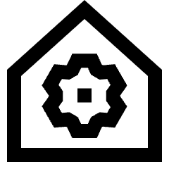 Home Setting Gear Icon from Sharp Line Set