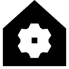 Home Setting Gear Icon from Sharp Solid Set