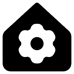 Home Setting Gear Icon from Core Solid Set