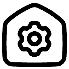 Home Setting Gear Icon from Plump Line Set