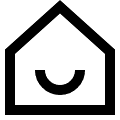 Home Smile Icon from Sharp Line Set