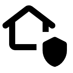 House With Shield Alt Icon from Rounded Line - Streamline Material Set