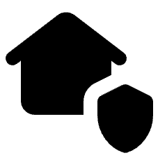 House With Shield Alt Fill Icon from Rounded Fill - Material Pro Set