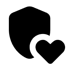 Shield With Heart Alt Fill Icon from Rounded Fill - Material Pro Set