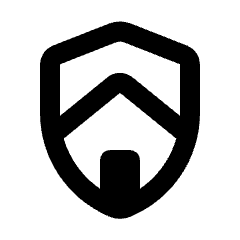 Shield With House Icon from Rounded Line - Streamline Material Set