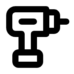 Tools Power Drill Icon from Rounded Line - Streamline Material Set