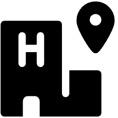 Hospital Building Pin Icon from Ultimate Bold Set