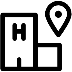 Hospital Building Pin Icon from Ultimate Regular Set