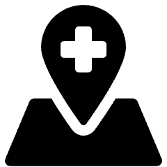 Hospital Cross Location Map Icon from Ultimate Bold Set