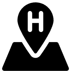 Hospital Location Map Icon from Ultimate Bold Set