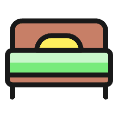 Hotel Single Bed 1 Icon from Ultimate Colors Set