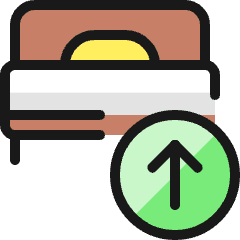 Hotel Single Bed Upload Icon from Ultimate Colors Set