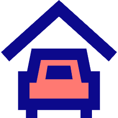 Car Garage Icon from Sharp Pop Set