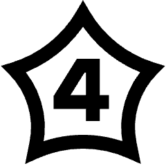 Hotel Four Star Icon from Sharp Line Set