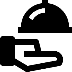 Hotel Hand Food Service Icon from Nova Solid Set