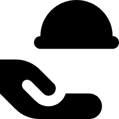 Serving Dome Hand Icon from Core Solid Set