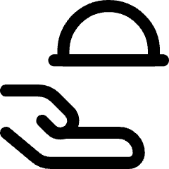Serving Dome Hand Icon from Core Line Set