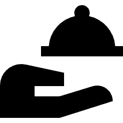 Serving Dome Hand Icon from Sharp Solid Set