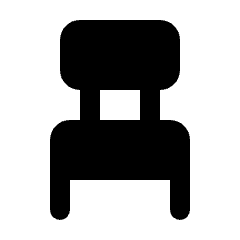 Chair Alt Fill Icon from Rounded Fill - Streamline Material Set