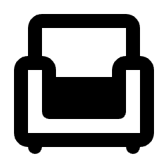 Chair Fill Icon from Rounded Fill - Streamline Material Set